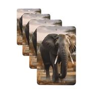 Tropical African Elephant Car Air Freshener Cards for Women Men 4 Pack Cute Car Accessories Long Lasting Scent Car Diffuser Hanging Auto Aromatherapy Tablets Car Fresheners Gifts