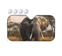 Tropical African Elephant Car Windshield Sun Shade Foldable Car Front Window Sunshade for Sun, Heat and UV Rays, Auto Sun Blocker Visor Protector for Cars, SUVs Small