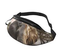 Tropical African Elephant Fanny Pack for Men Women, Waterproof Sports Waist Bag Fashion Belt Bag Crossbody Bags Hip Bum Bag with Adjustable Strap Large Sling Bag Purse for Travel Hiking
