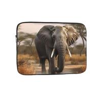 Tropical African Elephant Laptop Case 15 inch, Shockproof Protective Computer Sleeve Cover Water Resistant Laptop Bag Carrying Tablet Cover Briefcase Handbags Gifts for Men Women