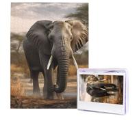 Tropical African Elephant Puzzles from Photos 500 Pieces Personalized Wooden Puzzle Challenging Jigsaw Puzzles for Adults Custom Picture Puzzle Gifts for Family Wedding Friend