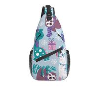 Tropical Animal Alpaca Sloth Dinosaur Flamingo Palm Cross Chest Bag Diagonally Sling Backpack Crossbody Shoulder Bag Travel Hiking Daypacks for Men Women