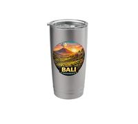 Tropical Bali Indonesia Rice Terraces Volcano Design Stainless Steel Insulated Tumbler