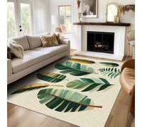 Tropical Banana Area Rug 100x150cm Washable Soft Carpet for Living Room & Bedroom Decor Leaf Design NonSlip Short Pile Cozy Home Accessories