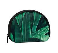 Tropical Banana Leaf Minis Storage Bag Shell Wallet Small Coin Purse with Minis with Zipper Change Purse for Coin Keys You Can Also Store Any Small Objects You Want