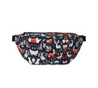 Tropical Banana Leaf Multi-Purpose Fanny Pack and Crossbody Bag - High Capacity with Zipper Pockets, Ideal for Men and Women, Scandinavian Animals, One Size