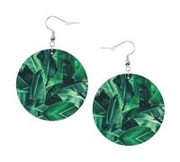Tropical Banana Leaf Print Leather Earrings for Women â€“ Lightweight Dangle, Colorful Hoop Jewelry, Perfect for Girls Accessories