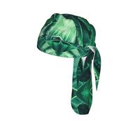 Tropical Banana Leaf Printed Do Rag Cap, Quick Dry Mesh Cycling Cap Helmet Liner for Biking Running Hiking