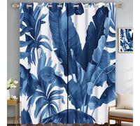 Tropical Banana Leaves Curtains Drop - Plant Aesthetics Printed Room Darkening Curtains For Bedroom, Privacy Eyelet Thermal Insulated Curtains For Girls Room, W46 Xl90, 2 Panels