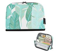 Tropical Banana Leaves Turquoise Pencil Storage Bag Pencil Pouches Zipper Pencils Case Cute Pen Marker Bag for Girls Teacher Kids Back to School Supplies Organizer
