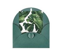 Tropical Banana Palm Leaf Print Blank Greeting Cards, Love Buttons, Pearl Paper Envelopes Suitable For Various Occasions - Anniversary Cards, Thank You Cards, Holiday Cards, Wedding Cards