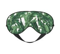 Tropical Banana Palm Leaf Print Satin Sleep Mask & Eye Mask | Deep Dream Sleep Masks for Women & Men | Soft Sleeping Eye Mask to Nourish Skin