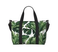 (Tropical Banana Palm Leaf) Waterproof Lightweight Hand Travel Bag - Large Carry-On for 3-5 Day Trips | Air Travel, Sports, Weekend Use | Men & Women (1-Pack)