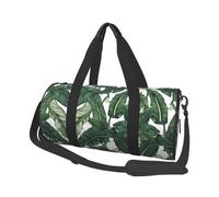 Tropical Banana Palm Leaves Duffle Bag With Shoes Compartment And Adjustable Strap,Foldable Travel Duffel Bags For Men Women,Waterproof Duffel Bags, Black, One Size