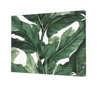 Tropical Banana Palm Leaves -Print Frameless Canvas Print 12x16 Inch, Modern Wall Art for Home Office & Bedroom Decor, Ready to Hang Abstract Artwork.