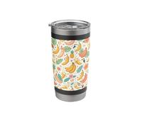 Tropical Banana Pattern Fruit Floral Beach Aesthetic Stainless Steel Insulated Tumbler