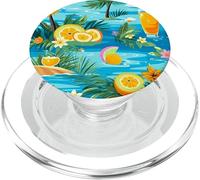 Tropical Beach Design, Summer Pattern, Orange Juice Art PopSockets PopGrip for MagSafe