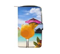 Tropical Beach Drink Wallet Multifunctional Wallets for Men Compact Wallet Purse Passport Bag