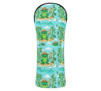 Tropical Beach Frog Blue Head Cover, Standout Print | Golf Head Covers for Men, Faux Leather, Cushioned Elastic Opening, for your Club