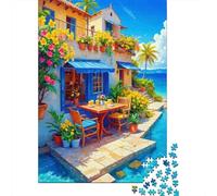 Tropical Beach House Classic Jigsaw Puzzle 1000 Pieces for Adults Impossible Hard Challenging Family Game Night 38x26cm/1000pcs