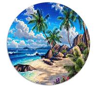 Tropical Beach Jigsaw Puzzle 1000 Piece Jigsaw Puzzle Paper for Adults Clear Sky Puzzle Game for Family Relaxation 1000pcs (67.5x67.5cm)