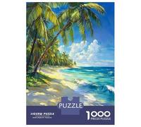 Tropical Beach Jigsaw Puzzle for Adults 1000 Piece Jigsaw Puzzle Palm Trees Relaxation Home Decor Gift 70x50cm/1000pcs