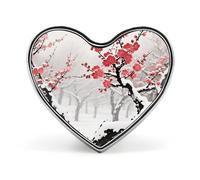 Tropical Beach Lapel Pin Fashion Brooch Pin Cute Button Badges Heart Shape Button Pins Enamel Pins Metal Pinback for Hat Shirt Clothing Bags Decoration, Winter Plum Grove, Love form