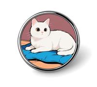 Tropical Beach Lapel Pin Fashion Brooch Pin Cute Button Badges Round Button Pins Enamel Pins Metal Pinback for Hat Shirt Clothing Bags Decoration, Circular, Aluminum, no gemstone