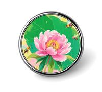 Tropical Beach Lapel Pin Fashion Brooch Pin Cute Button Badges Round Button Pins Enamel Pins Metal Pinback for Hat Shirt Clothing Bags Decoration, Circular, Aluminum, no gemstone