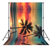 Tropical Beach Palm Tree Print Backdrop For Photoshoot, Photo Backdrop Background Curtain For Photography Portraits(No Stand)