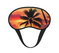 Tropical Beach Palm Tree Print Sleep Mask for Side Sleepers Cute Blackout Eye Mask Shades Cover for Home or Travel