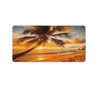 Tropical Beach Palm Tree Sunset Desk Mat Exquisite Large Mouse Mat Non-Slip Mouse Pad Waterproof Desk Blotter Pad Rubber Base Mousepad for Computer Keyboard Home Office Accessories 24x12in