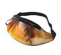 Tropical Beach Palm Tree Sunset Fanny Pack for Men Women Fashion Waist Packs Travel Crossbody Bag With Adjustable Strap Everywhere Belt Bag Waterproof Chest Bags Cycling Bum Bag Wallet