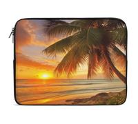 Tropical Beach Palm Tree Sunset Laptop Sleeve Case, Shockproof Protective Case, 10-17 Inch Computer Sleeve, Water Resistant Laptop Briefcase for Men Women Compatible with MacBook Air/Notebook/Tablet
