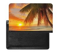 Tropical Beach Palm Tree Sunset Passport Cover Protector Rfid Blocking Passport Holder Id Card Holder Secure Travel Wallet Organizer for Passport Tickets Credit Cards, style, One Size