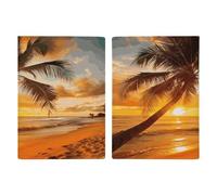 Tropical Beach Palm Tree Sunset Passport Holder for Travel Women PU Leather Passport Wallet Passports Cover Travel Gifts