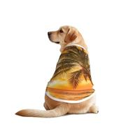 Tropical Beach Palm Tree Sunset Print Dog Vest, Soft Breathable Pet Shirt Clothes Sleeveless Fashion Apparel For Medium Large Breeds