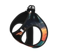Tropical Beach Palm Tree Sunset Print Reflective No Choke Pet Vest Harness,Adjustable Soft Padded Dog Harness With Easy Control Handle