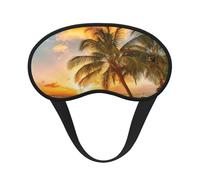 Tropical Beach Palm Tree Sunset Print Sleep Mask, Eye Sleeping Mask for Women and Men for Total Darkness, Reduces Puffy Eye Mask