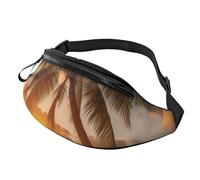 Tropical Beach Palm Tree Sunset Printed Personalized Waist Bag, Lightweight and Versatile Crossbody Bag for Everyday and Outdoor Adventures
