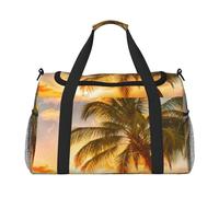 Tropical Beach Palm Tree Sunset Printed Travel Duffle Bag for Men Women Large Sport Gym Bag Handbag with Shoulder Strap for Travel Weekend Fishing Hunting