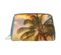 Tropical Beach Palm Tree Sunset Toiletry Pouch, Travel-Friendly Makeup Organizer for Makeup Brushes, Lipsticks