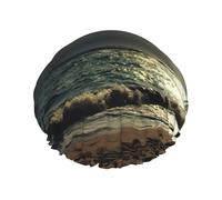 Tropical Beach Palm Tree With Full Moon Starry Night Print Shower Essentials Bonnet For Women, Large Washable Elastic Band Bath Hair Wrap Shower Cap