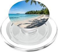 Tropical Beach Palm Trees Ocean Shore Scenic Design PopSockets PopGrip for MagSafe