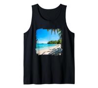 Tropical Beach Palm Trees Ocean Shore Scenic Design Tank Top