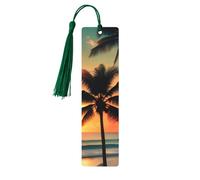 Tropical Beach Palm Treewooden Bookmarks Set for Reading, 5 Pc Thoughtful Cute Book Mark Clips Lovers Gifts
