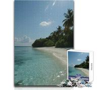 Tropical Beach Paradise 1000 Piece Jigsaw Puzzles for Adults Interactive Cognitive Skill Game Unique Memorable Present Idea Size 38x52cm