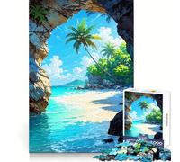 Tropical Beach Paradise 1000-piece Puzzle for Adults Memory Skill Leisure Pleasure Clean Edges Seasonal Gift (38x26cm)