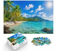 Tropical Beach Paradise with Palm Trees 1000 Piece Jigsaw, New Year Gift, 1000pcs (40x28cm)