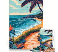 Tropical Beach Path Jigsaw for Adults 1000 Pieces Cognitive Memory Leisure Pleasure Crisp Edges (38x26cm)